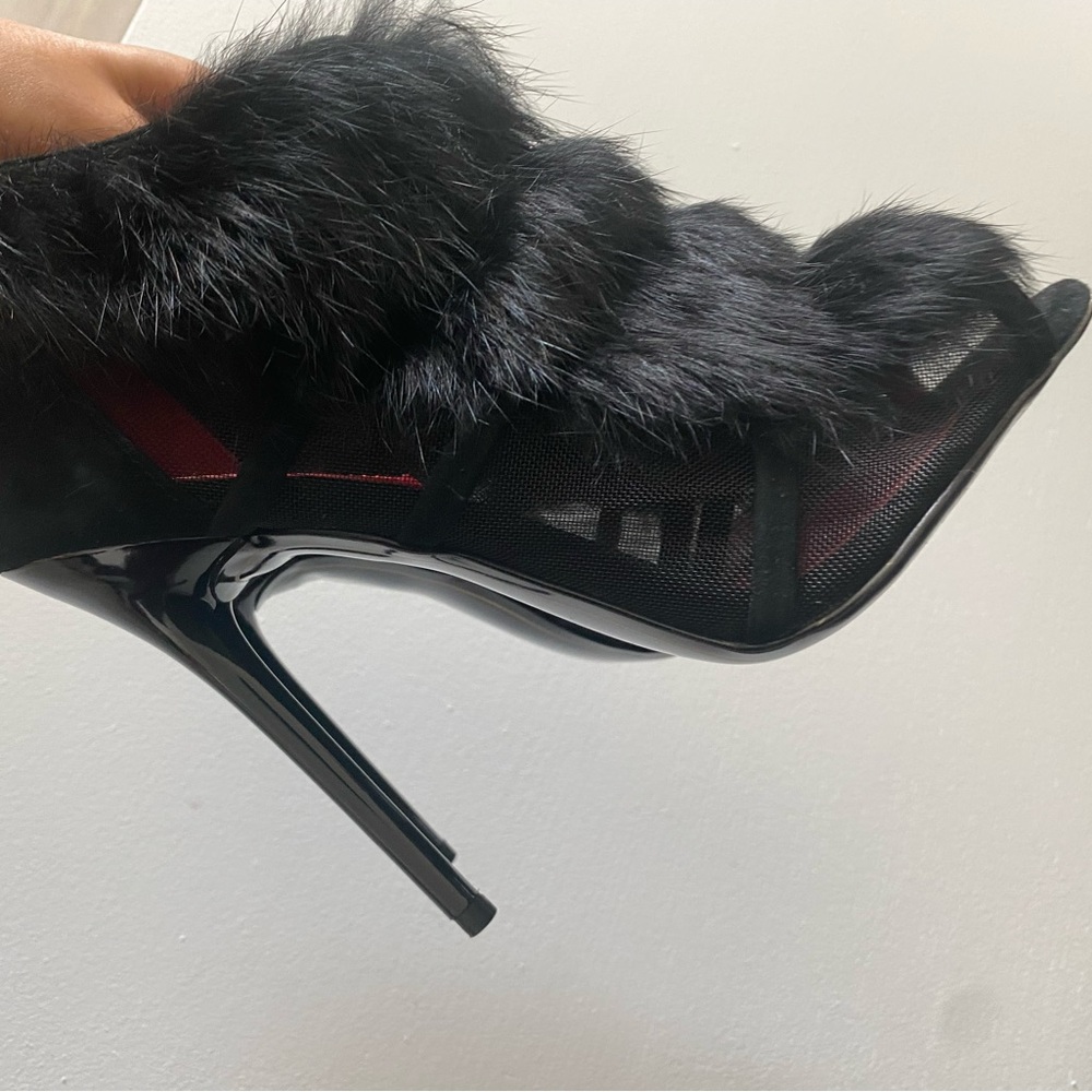 Charles Jourdan fur ankle peel toe booties - Picture 7 of 7
